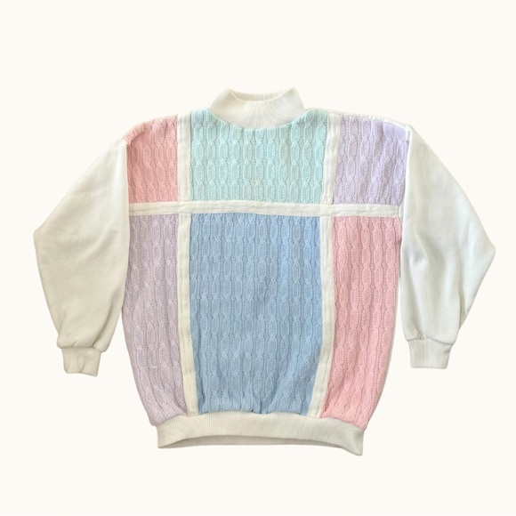 VINTAGE | PASTEL COLORBLOCK SWEATER - Picture 2 of 5